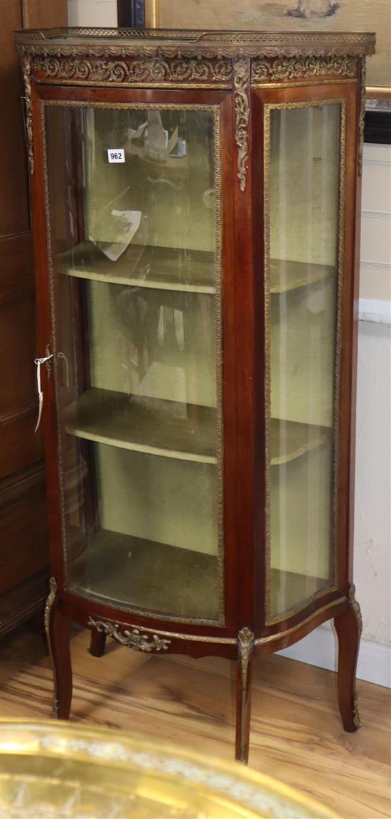 An early 20th century ormolu mounted vitrine H.140cm